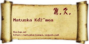 Matuska Kámea névjegykártya